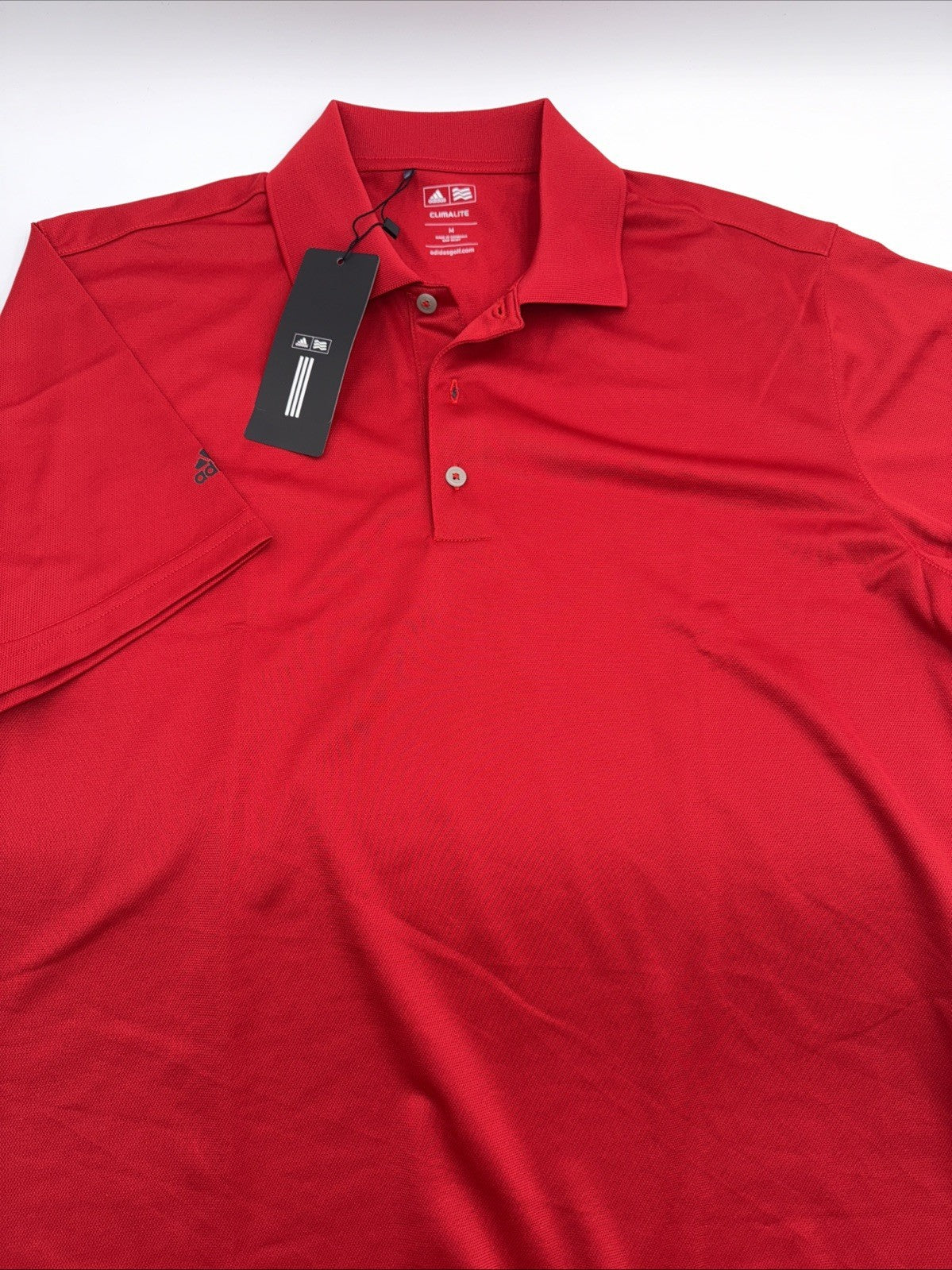 $70 Adidas Men’s Climalite Solid Golf Polo Shirt - Red - Medium - New Tag