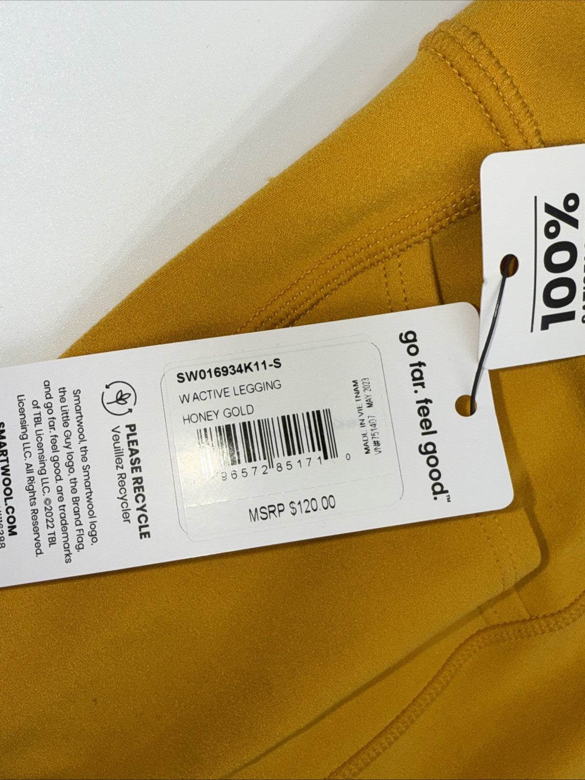 $120 Smartwool Women’s Active Leggings Pants - Honey Gold - Small- New Tags