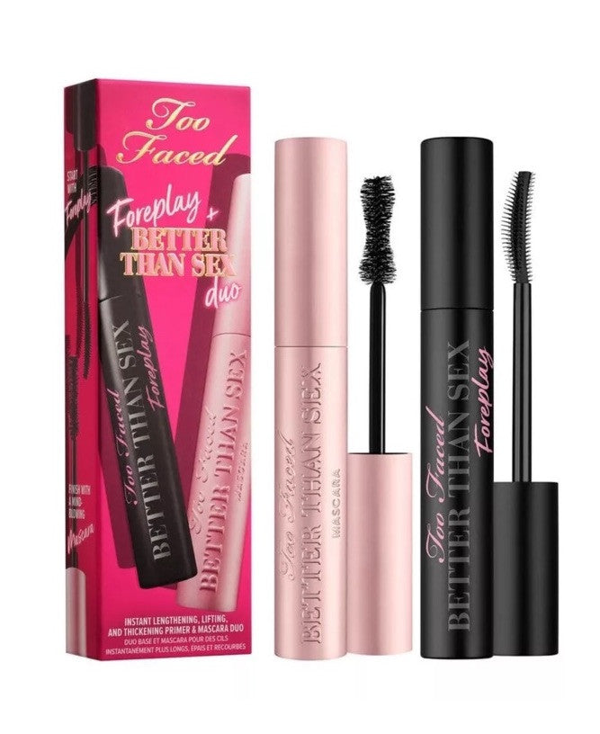 Too Faced Foreplay & Better Than Sex Duo | Long Lasting + Volumizing, 0.27 Fl...
