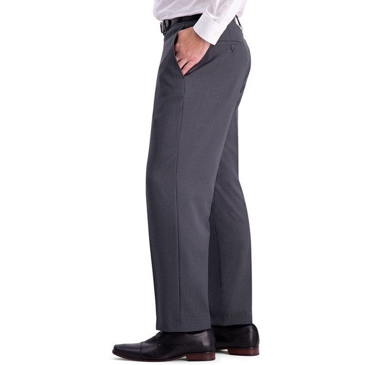 Haggar Men’s Travel Flex Flat-Front Suit Pant-Dark Grey Heather- 34W 29L