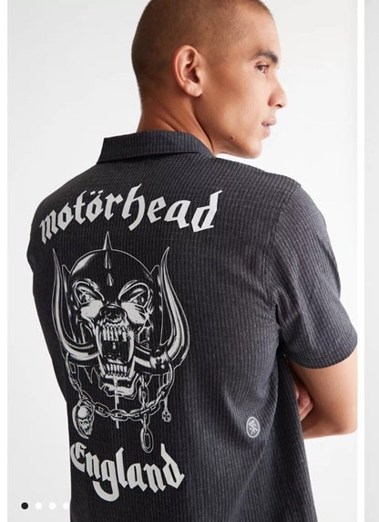 $95 Roark Men’s Run Amok Bless Up Trail Motörhead Stretch Shirt-Grey-Small -New