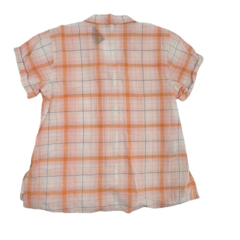 Eddie Bauer Women’s Packable Camp Short Sleeve Shirt- Melon-Small