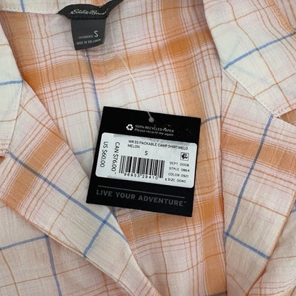 Eddie Bauer Women’s Packable Camp Short Sleeve Shirt- Melon-Small