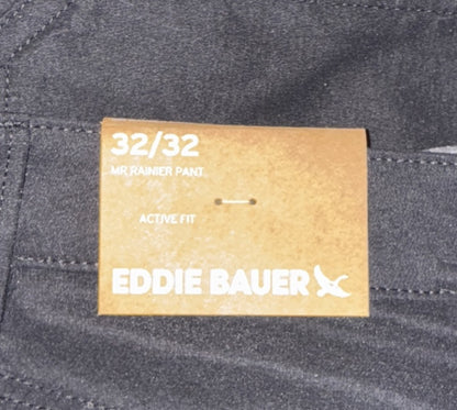 $70 Eddie Bauer Men’s Rainier Hiking Pants -Black- Size: 32W 32L -New Tag