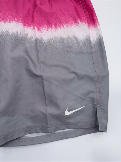 NIKE Men’s Shorts Swim Trunks NESSF547 Ocean Volley 9”-Pink/Grey-Medium -New