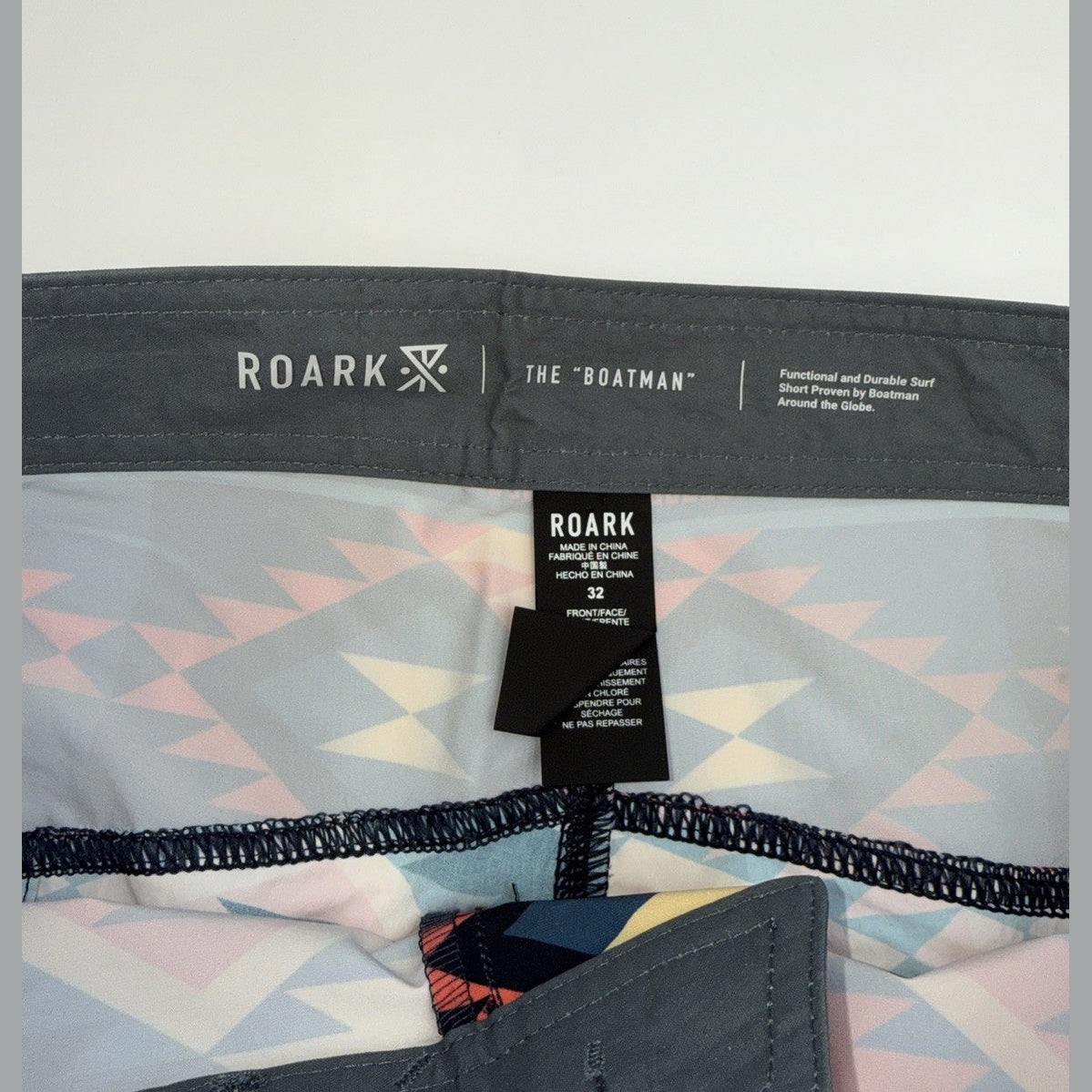 $85 Roark Men’s Boatman Boardshorts 17" Shorts- Fire Multi- Size: 32W-NEW
