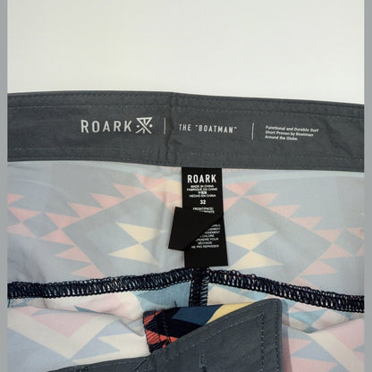 $85 Roark Men’s Boatman Boardshorts 17" Shorts- Fire Multi- Size: 32W-NEW