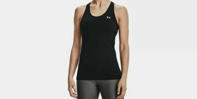 Under Armour HeatGear Raceback Tank Womens Top -Black - X-Small - New $25